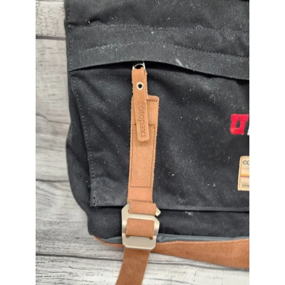 Cotopaxi Canvas Shoulder Messenger Laptop Bag Brown Leather Trim KPong 15 L